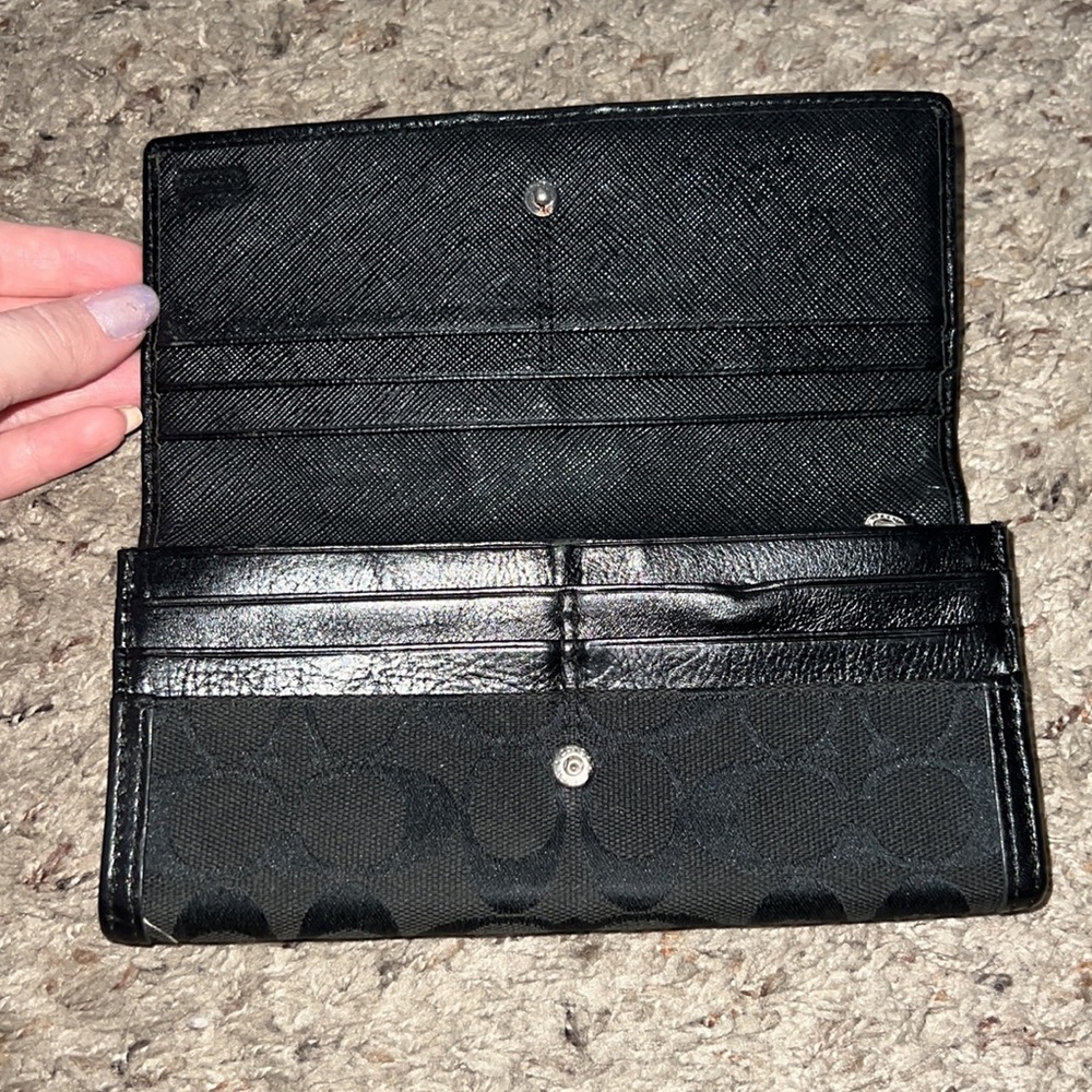 Coach Signature Jacquard Wallet in Black - Picture 2 of 5